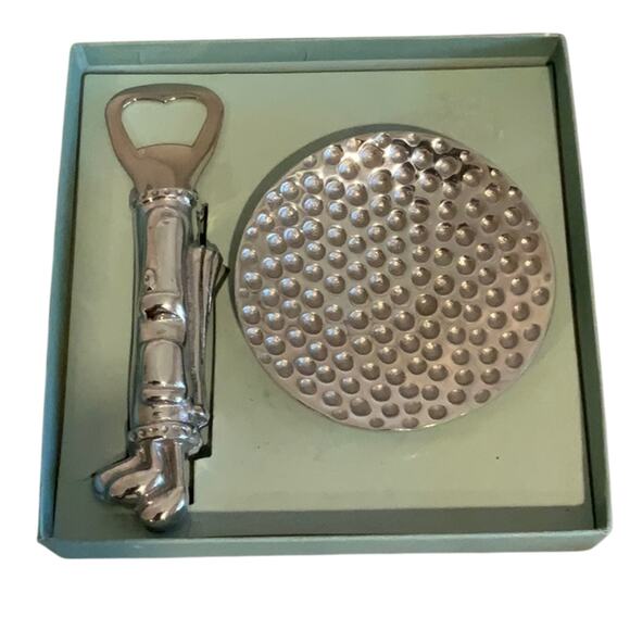 Mariposa Silver Bar Set Golf Bottle Opener - Picture 1 of 7